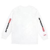 SpeedQB　Rタイプ　ロング スリーブ Tシャツ　ホワイト(ブラック/レッド ロゴ)